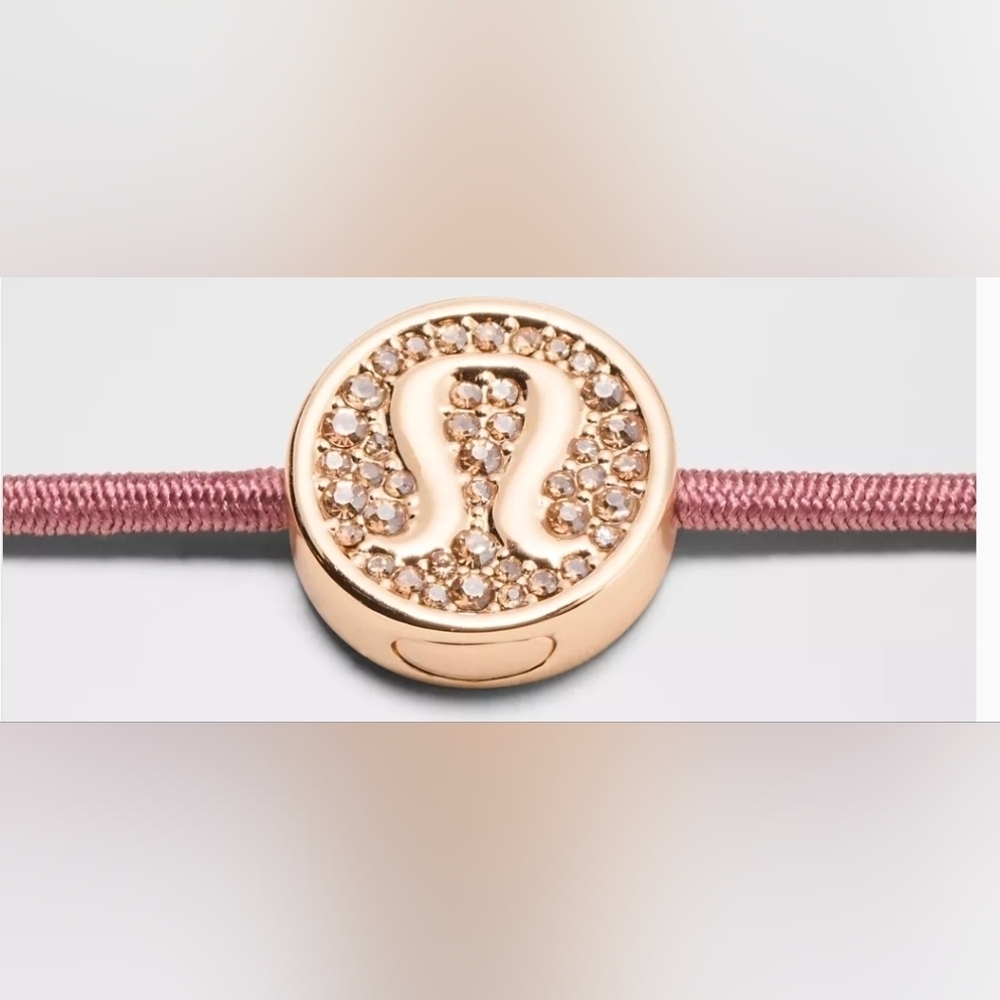 Lululemon Logo Hair Ties 3 Pack Blissful Pink/Red, Clay/Rockwood, Gold, New - Picture 2 of 3